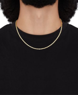 Hollow Rope Chain Necklace in 10k Yellow Gold
