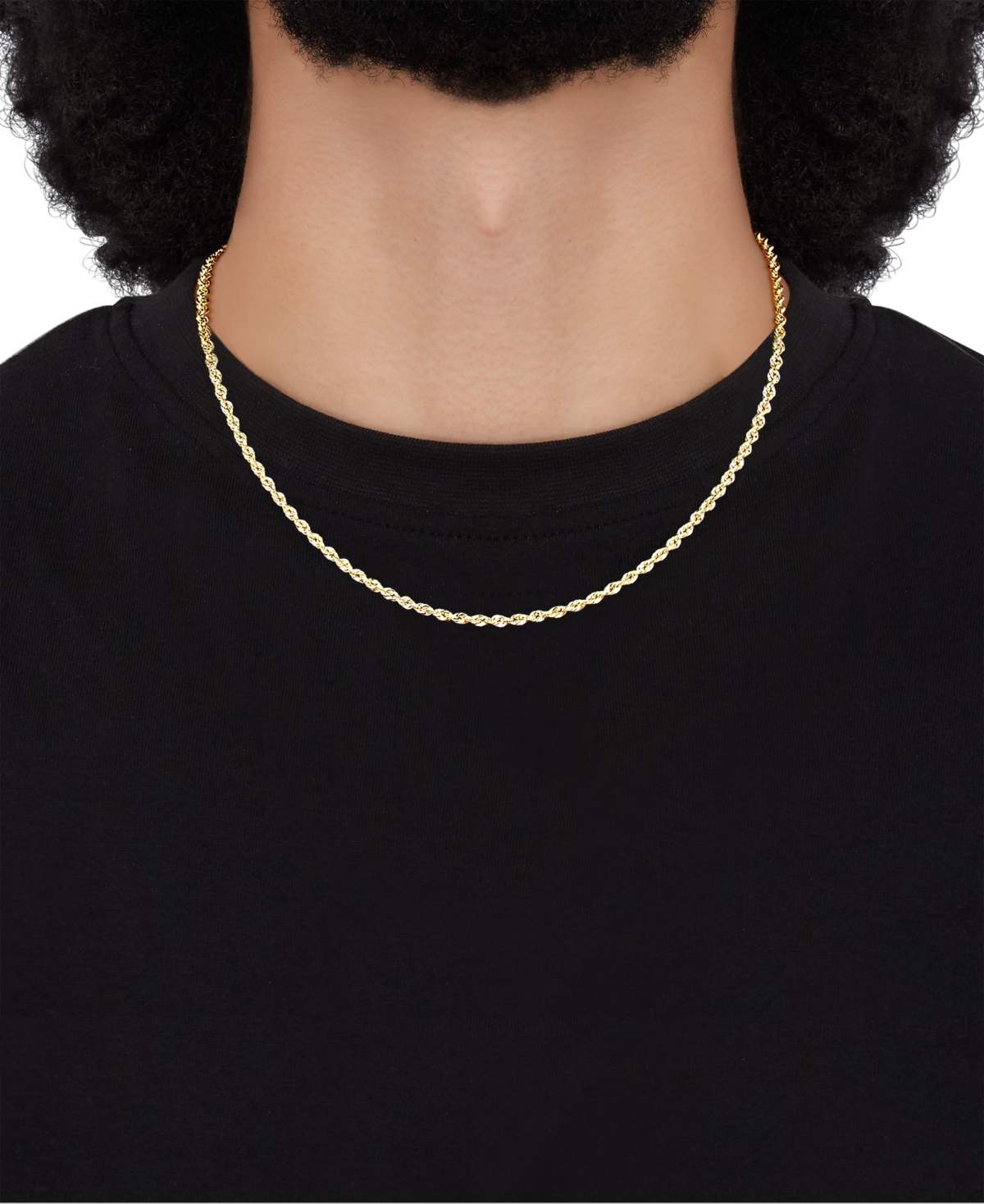 Macy's Hollow Rope Chain Necklace in 10k Yellow Gold