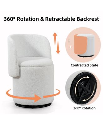 Stylish Swivel Barrel Chair with Storage & Free Cat Bed