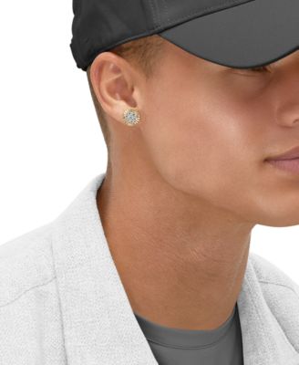 Lab Grown Diamond Earrings (1 ct. t.w.) in 10k Yellow Gold with Rhodium