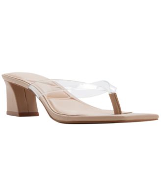 Women's Adryanna Block Heel Thong Sandals