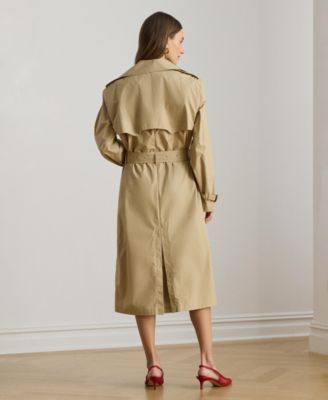 Women's Notch Lapel Long-Sleeve Trench Coat