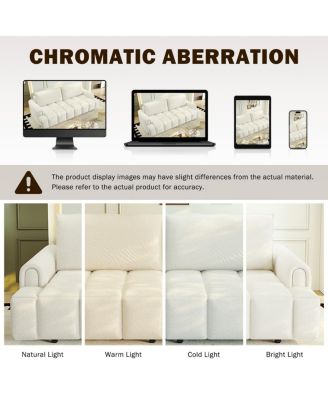 Comfy 90.2" 4-Seater Teddy Fabric Couch with Storage, King Size 3-in-1 Sleeper Sofa Bed