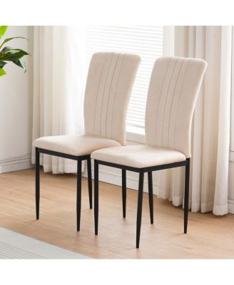 Dining Chairs Set of 4 Modern Velvet Upholstered Chairs with Metal Legs