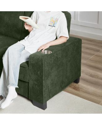 Streamdale Corduroy 3-Seater Sofa, Modern Compressed Couch for Living Room