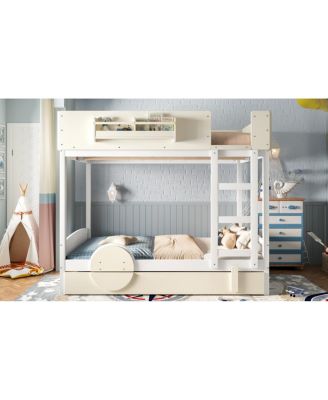 Full Bunk Bed with Trundle and Storage