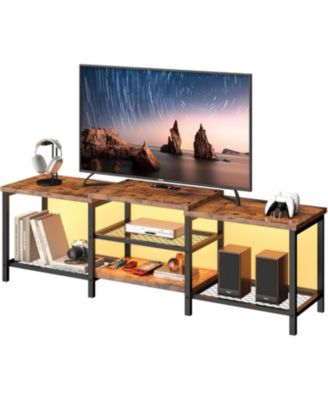 TV Stand to 75 Inch TV, Entertainment Center with Power Outlet,TV Media Console Table with 3-Tier Open Storage Shelves