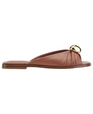Women's Dalani Ornamented Ruched Flat Slip-On Sandals