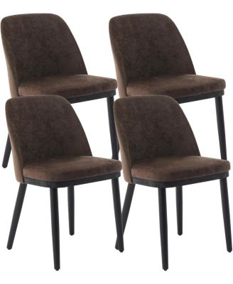 Upholstered Dining Chairs Set of 6, Modern Kitchen Chairs with Thick Cushions, Dining Room Chair with Wood Legs for Dining Room Kitchen