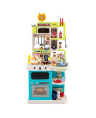 Pretend Play Kitchen Set for Kids with Lights and Sound Effects