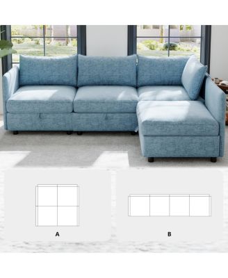 Modular Sectional Sofa with Storage and Sleeper Functionality