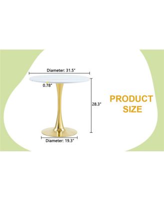 Streamdale Round Dining Table, 31.5" Tulip Bistro Table for Kitchen, Living Room, Cafe