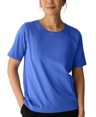 Women's Short-Sleeve Round Neck T-Shirt, Regular & Plus Size