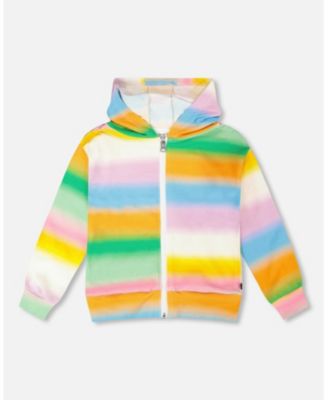 Toddler Girls Printed French Terry Zip Front Hoodie