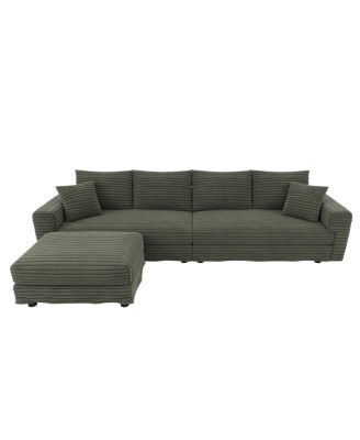 Streamdale 102" Plush Corduroy 4-Seat Sofa, Modern Comfy Upholstered Cloud Couch