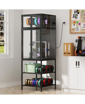  3D Printer Cabinet with Filament Storage Rack & Noise-Reducing Design