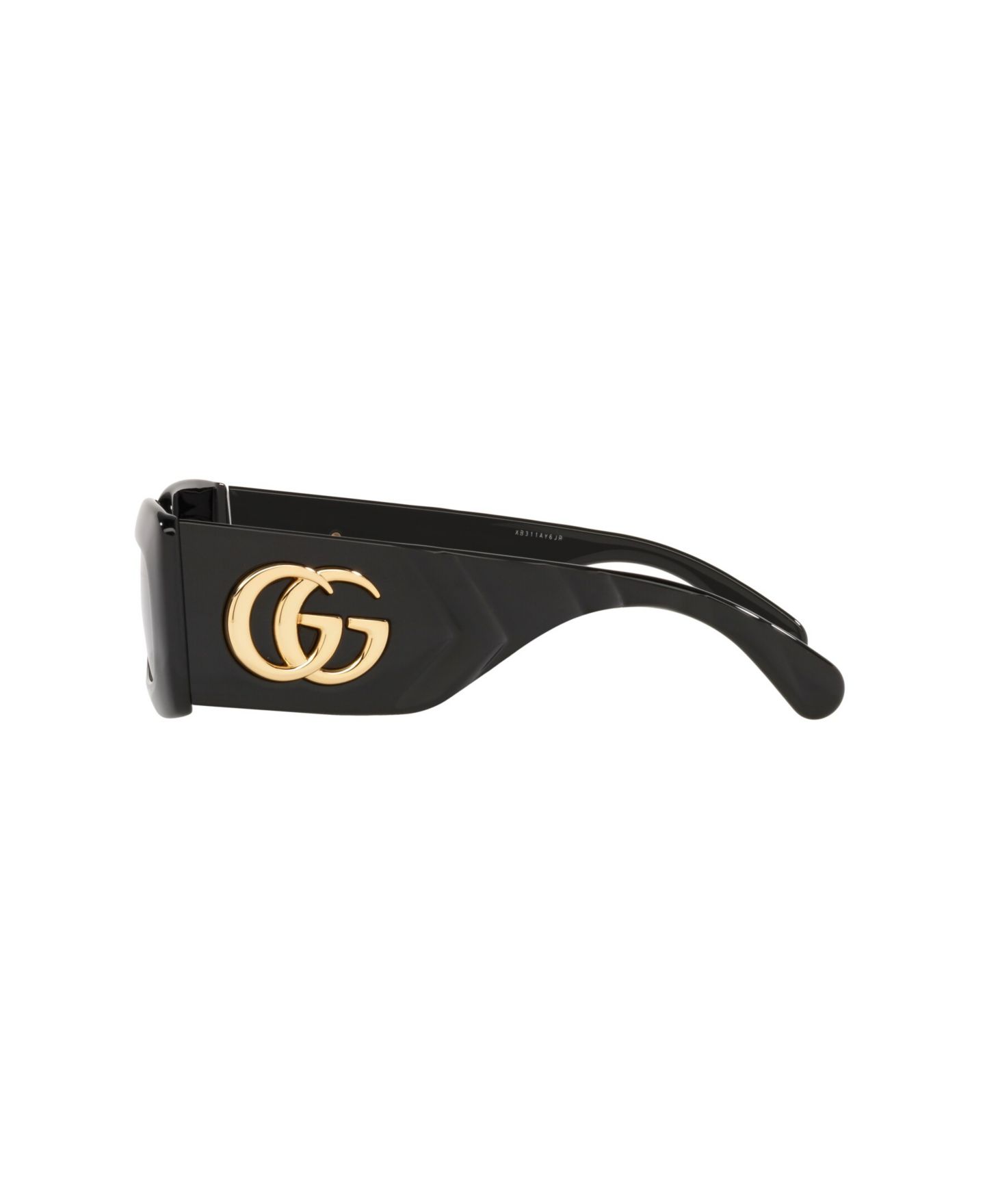 Солнцезащитные очки Gucci Unisex Rectangle Sunglasses, GG0811S GC001490, цвет: Чёрный блестящий — фото 3