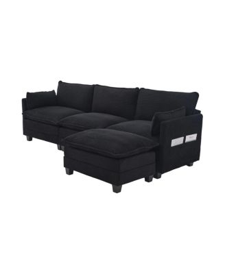 102" Oversized Modular Sectional Sofa with Movable Ottoman