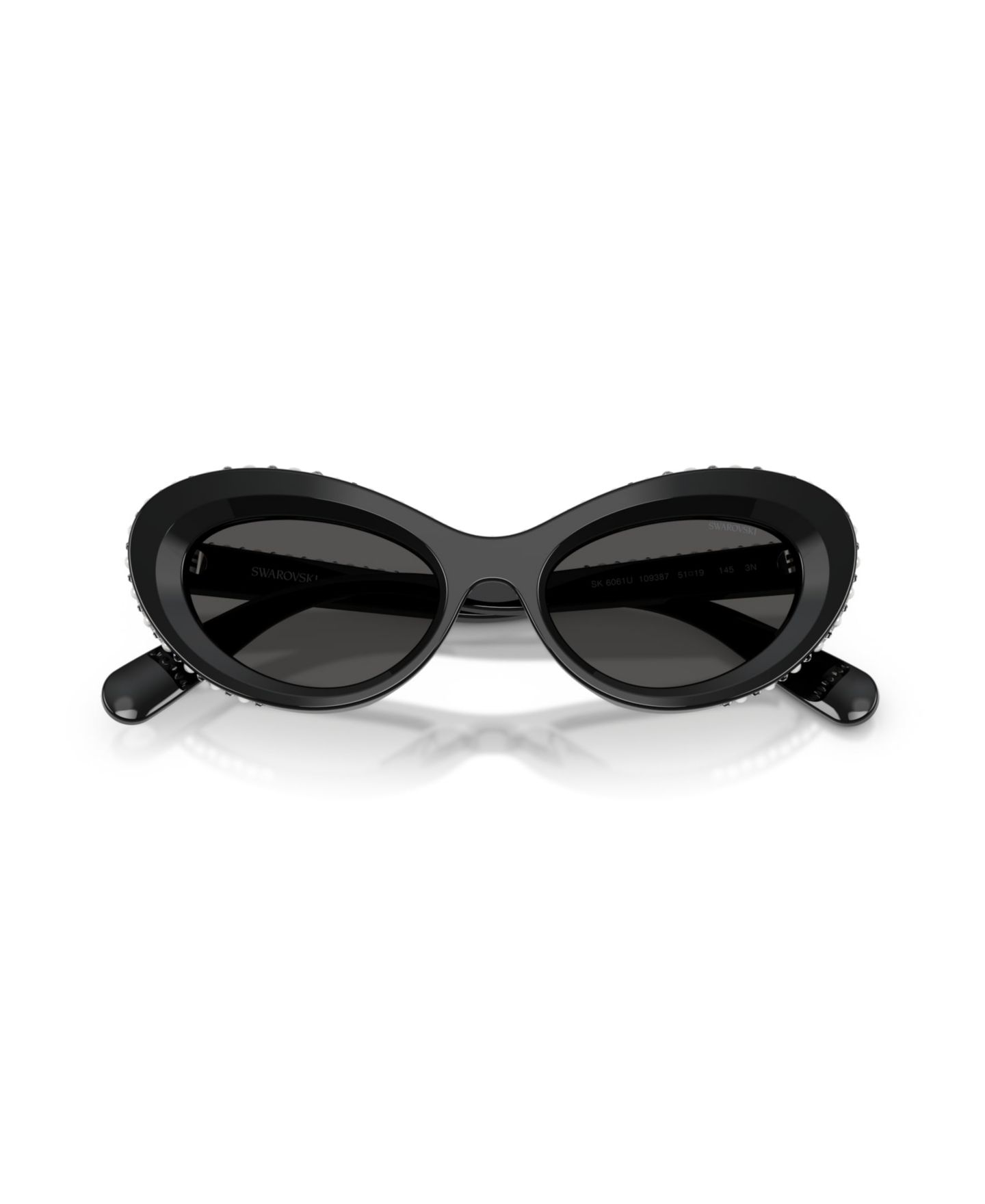 Женские солнцезащитные очки Swarovski Cat Eye Sunglasses, SK6061U, цвет: Чёрный — фото 5