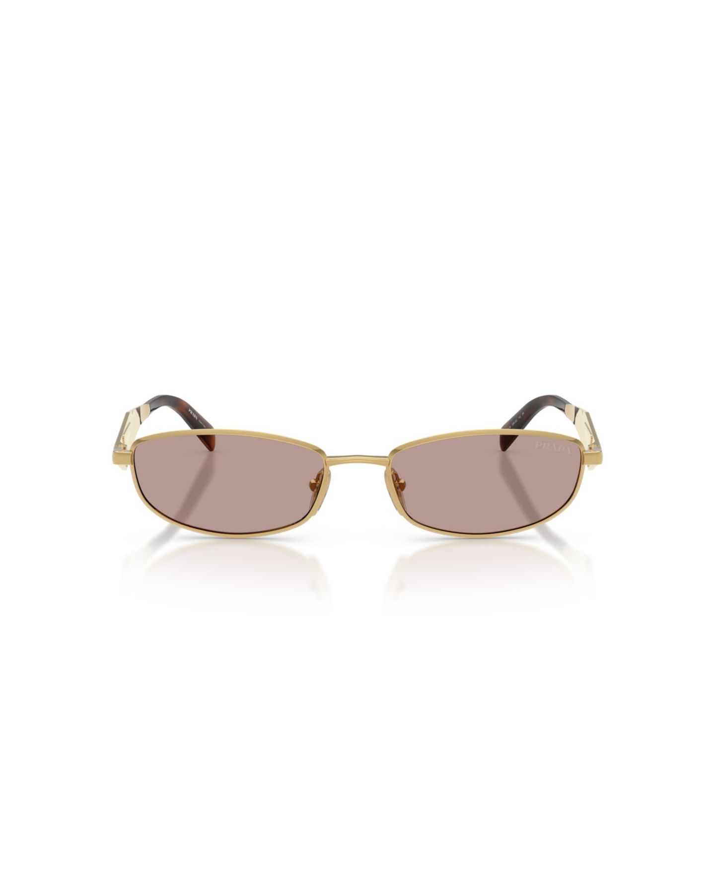 Женские солнцезащитные очки PRADA Oval Sunglasses, PR D51S, цвет: Золотой — фото 2