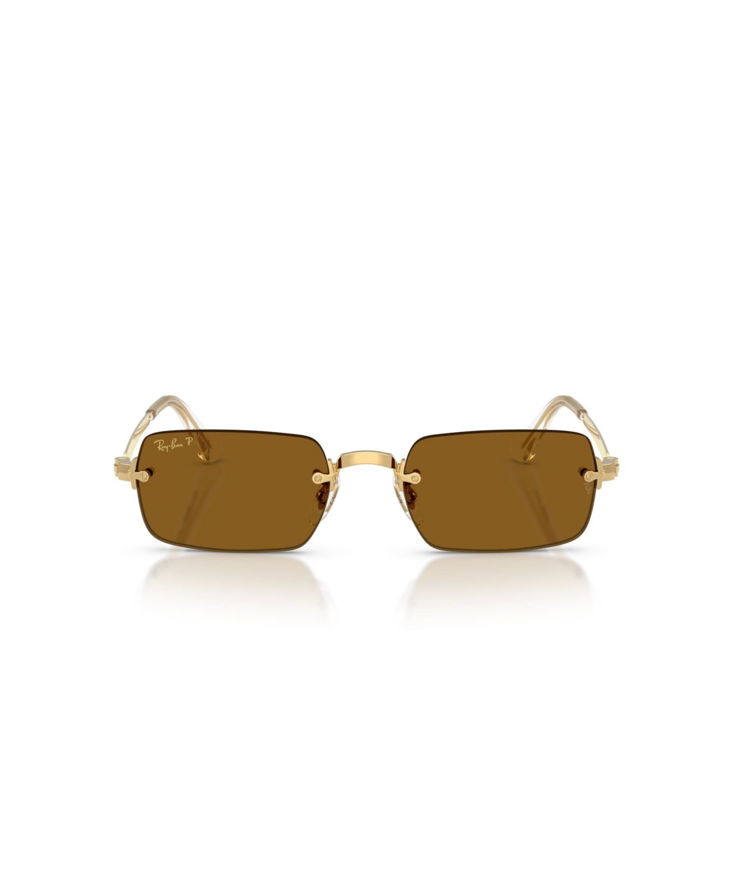 Солнцезащитные очки Ray-Ban Unisex Oval Polarized Sunglasses, RB3928, цвет: Золотой — фото 2