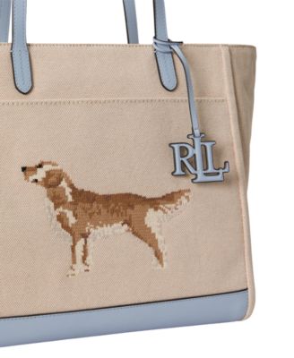 Embroidered Golden Retriever Cameryn Extra-Large Canvas Tote Bag