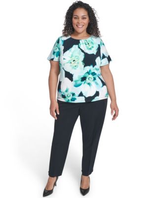 Plus Size Crewneck Short-Sleeve Top