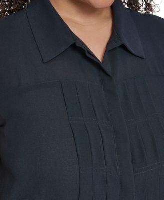 Plus Size Collared Neck Sleeveless Top