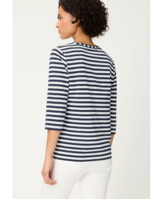 Women's Stripe & Floral Print T-Shirt