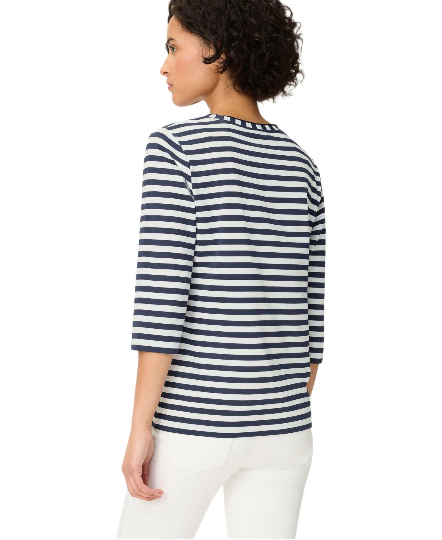 Women's Stripe and Floral Print T-Shirt