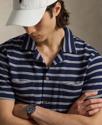 Men's Striped Camp Collar Shirt