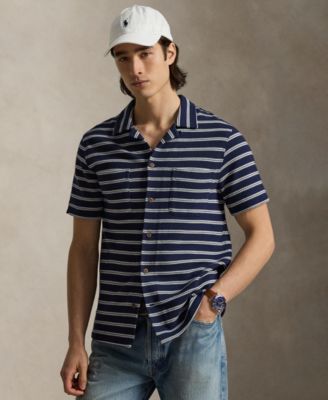 Men's Striped Camp Collar Shirt