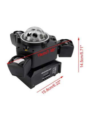 3-Headed LED Stage Light with Laser & Strobe, 80W RGBW System, DMX512 for DJ/Party
