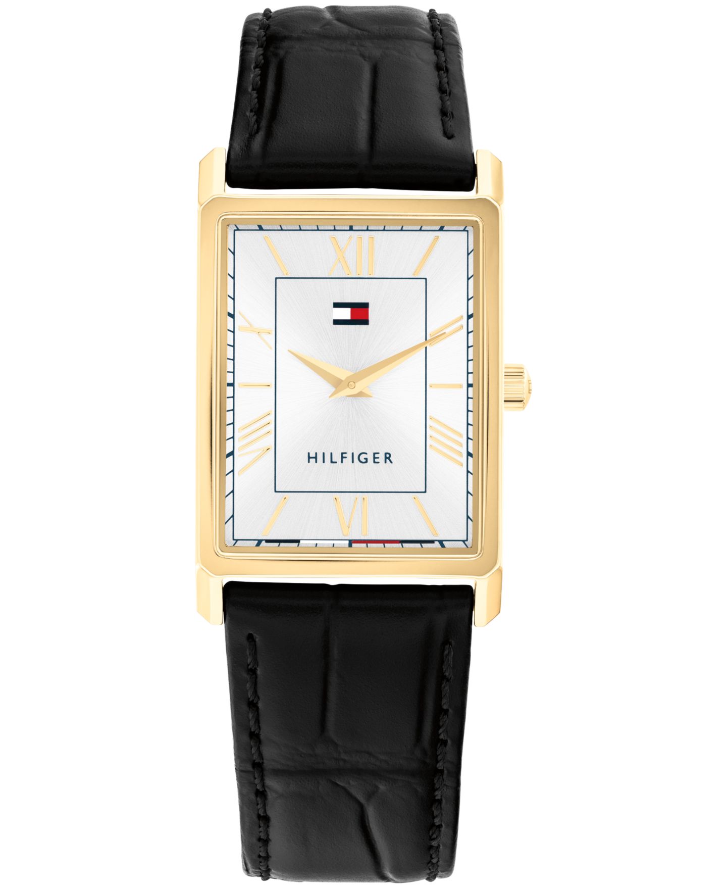 Мужские часы Tommy Hilfiger Quartz Black Leather Watch, 25.5 mm — фото 1