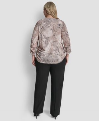 Plus Size Boat Neck Long-Sleeve Top