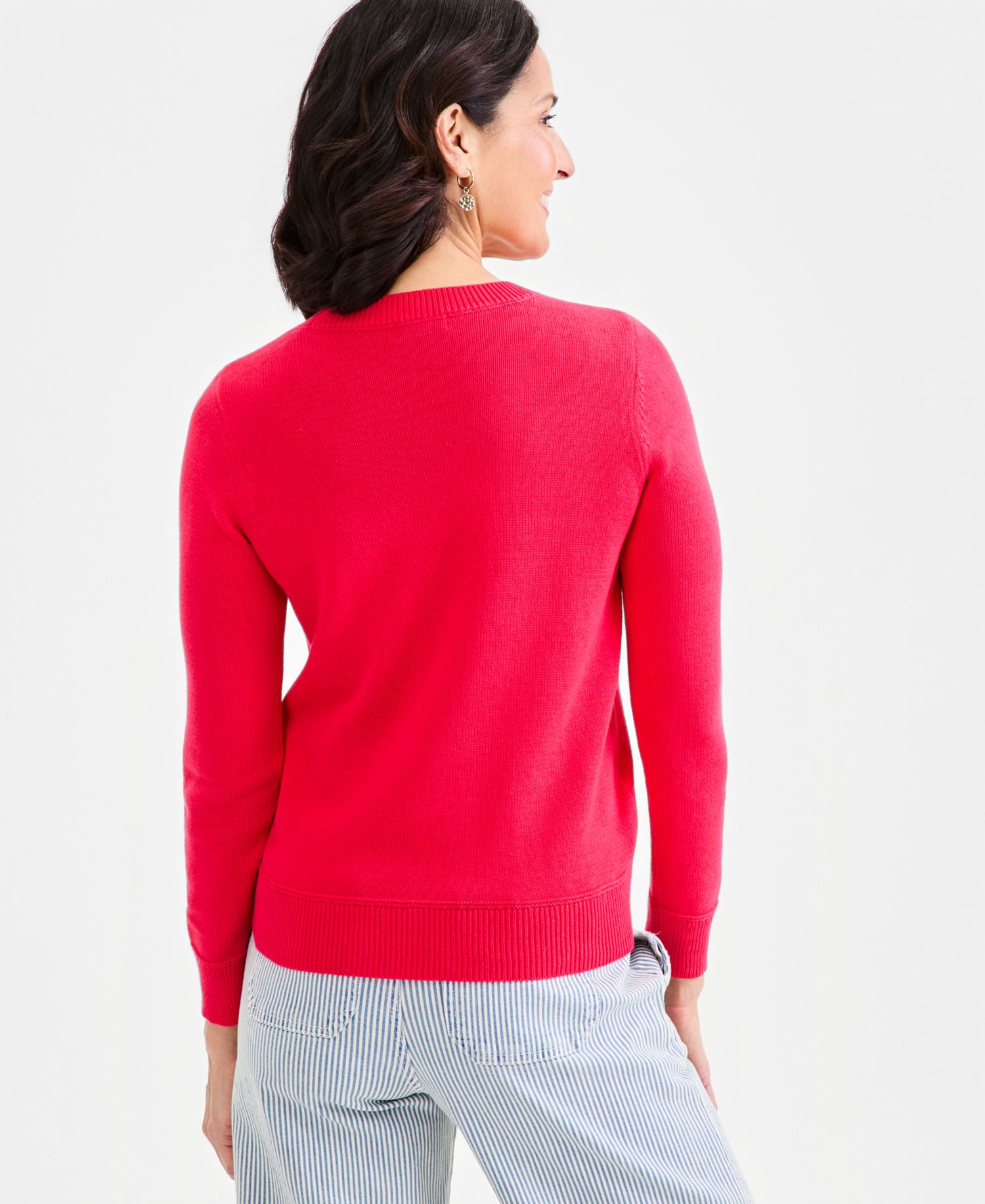 Style & Co Women's Cotton Crewneck Flag Sweater