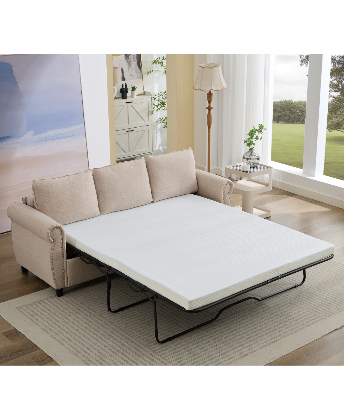 Streamdale Furniture 81.5" 2-in-1 Queen Convertible Sleeper Sofa Bed, Pull Out Couch Bed