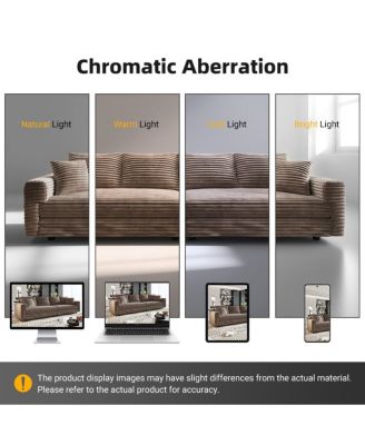 102" Plush Corduroy 4-Seat Sofa, Modern Comfy Upholstered Cloud Couch