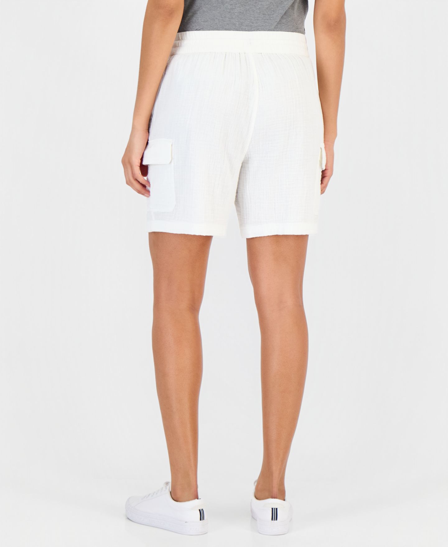Женские шорты Style & Co Cotton Gauze Pull-On Cargo, цвет: Яркий белый — фото 2