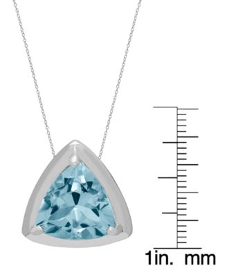 2-Pc. Genuine Blue Topaz (2.98 ct. t.w.) Trillion Pendant Necklace and Stud Earrings Set in Sterling Silver. Also Available in Amethyst.