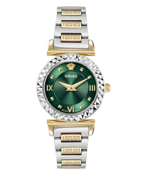 Женские часы Versace Mini Vanity Two-Tone Stainless Steel Bracelet Watch, 27mm