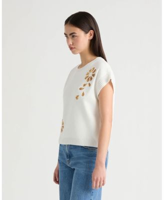 Women's Sleeveless sweater with Sequin Detail
