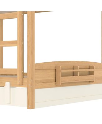 Streamdale Queen Bunk Bed with Trundle, Bookshelf, and Auto Design for Kids