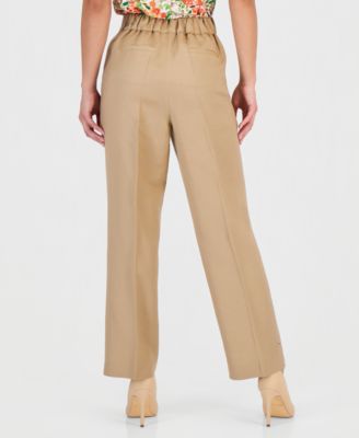 Petite Mid Rise Straight-Leg Pull-On Ankle Pants