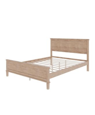 Mid-Century Wood Platform Bed with Headboard - Full Size, Seadrift