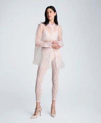 Women's Oversized Sheer Collared Tunic Shirt