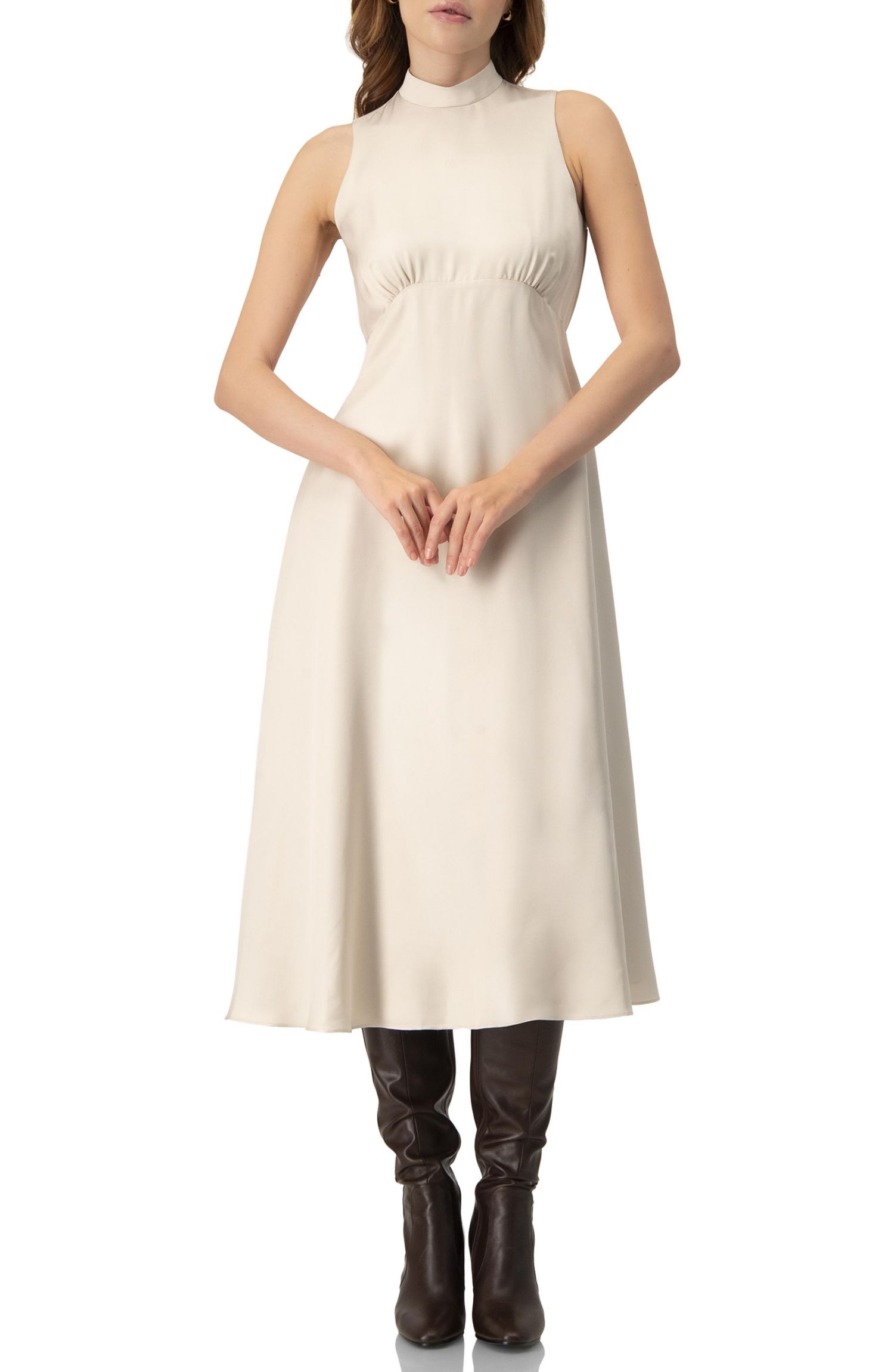 Women's Sleeveless High Neck Midi Dress