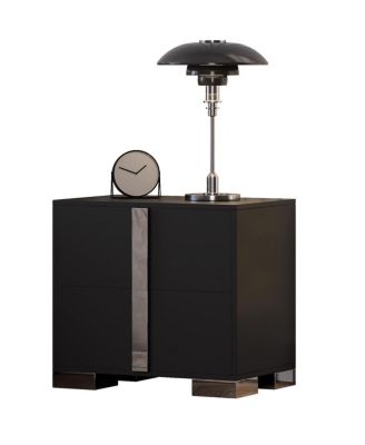 Modern End Table with Drawers and Metal Foot