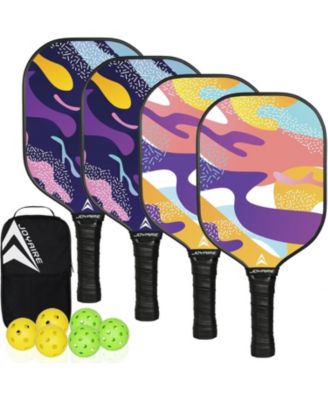 Pickleball Paddles Set of 4 USAPA Approved Carbon Fiber, 7.5OZ Lightweight Honeycomb Core, 4 Pickleball, Portable Bag for Beginners