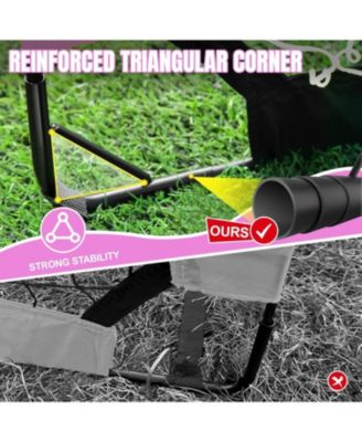 Pro-Grade Kids Backyard Soccer Goal, Tear-Resistant 5-Layer Polyester Net & 10mm Poles, 7x5ft Portable Pop Up Training Set with Size 4 Ball